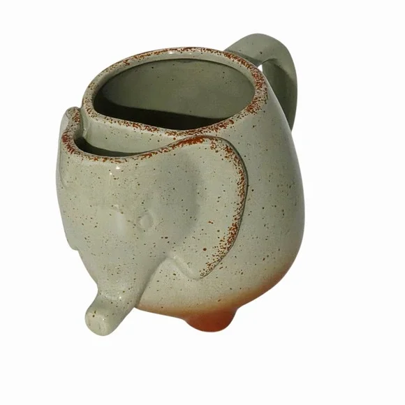 Elephant Ceramic Coffee Mug With Tea Bag Holder or Decorative Succulent Planter - Picture 5 of 8